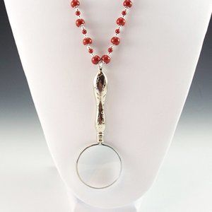 Red Jasper Magnifying Glass Necklace